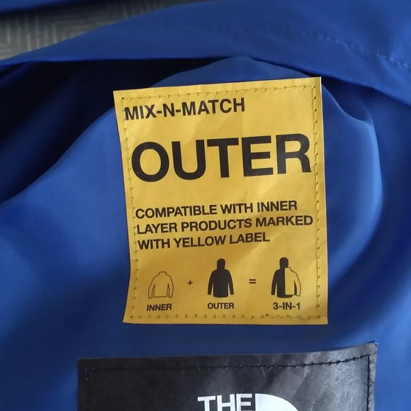 🆕 The North Face Youth Mix-N-Match Triclimate Shell, TNF Blue, Brand NEW, Auth. - Picture 15 of 15